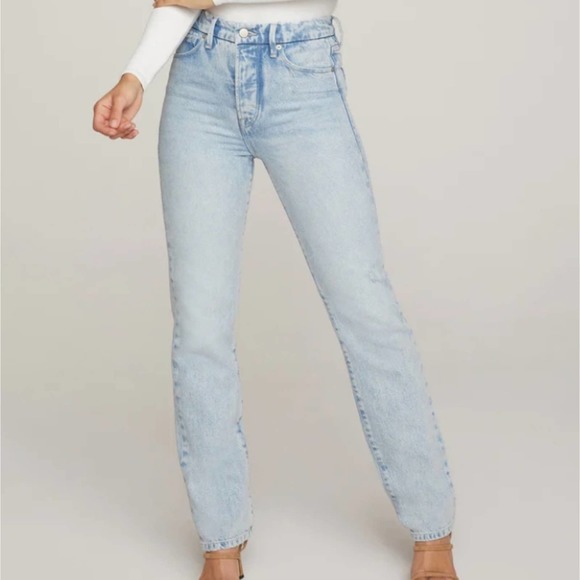 NWT Good American Good Boy Boyfriend Straight Leg High Waisted Jean - Picture 1 of 12